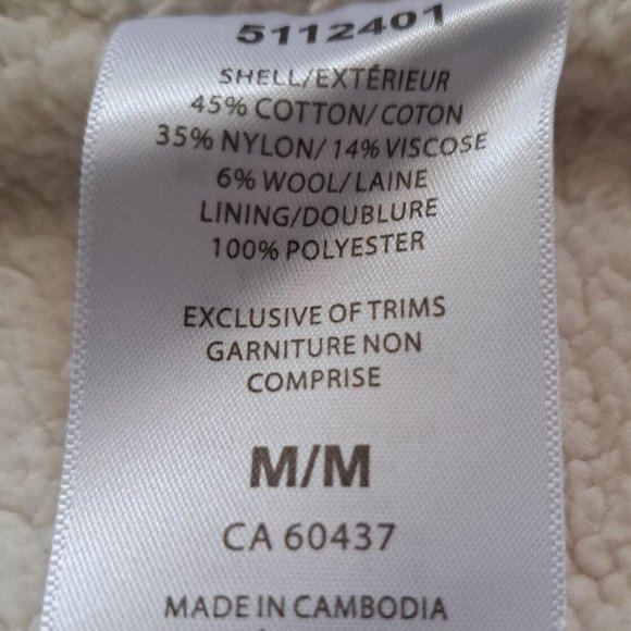 SUNICE STORMPACK WARM LINED CARDIGAN JACKET Sz M WOOL BLD YKK ZIP faux-sherling - Picture 10 of 11